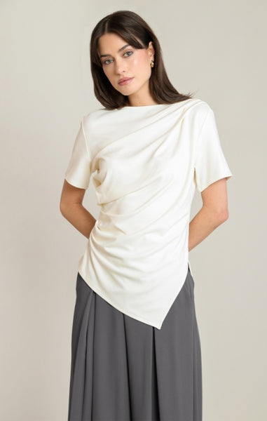 Lauren Asymmetrical Top (Cream)