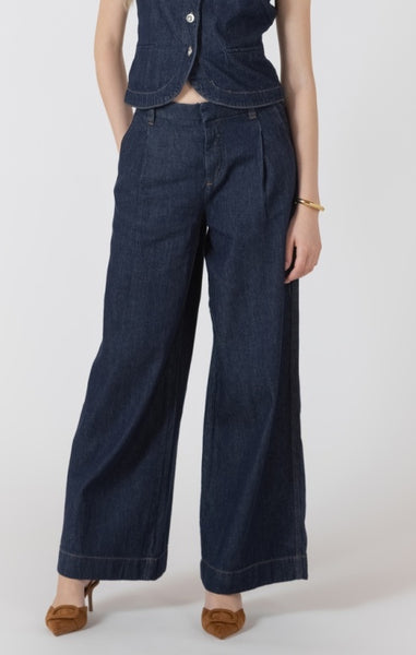 Hanna Lightweight Denim Wide Leg Pant (Eclipse Wash)