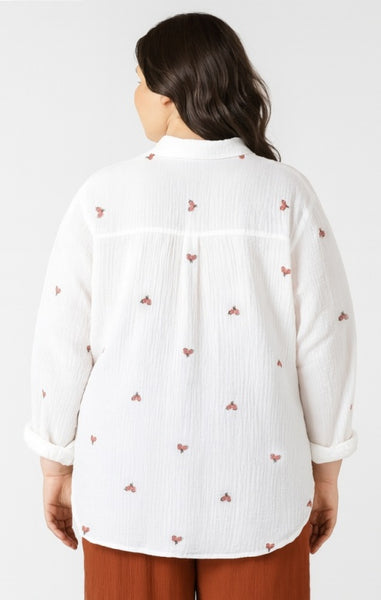 PLUS Kerrie Textured Cotton Blouse