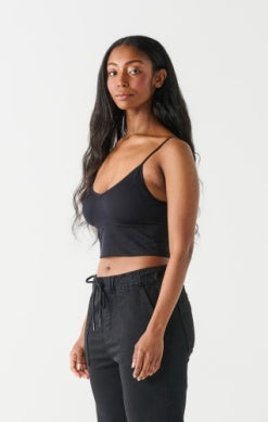 Nora Ribbed Seamless Bralette (Black)