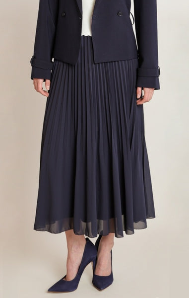 Vera Pleated Skirt (Midnight Navy)