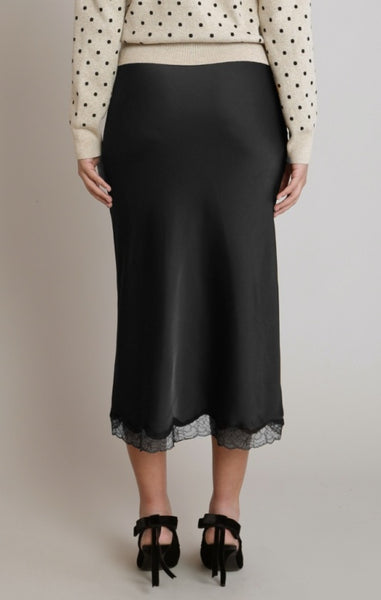 Katie Satin Skirt (Black)