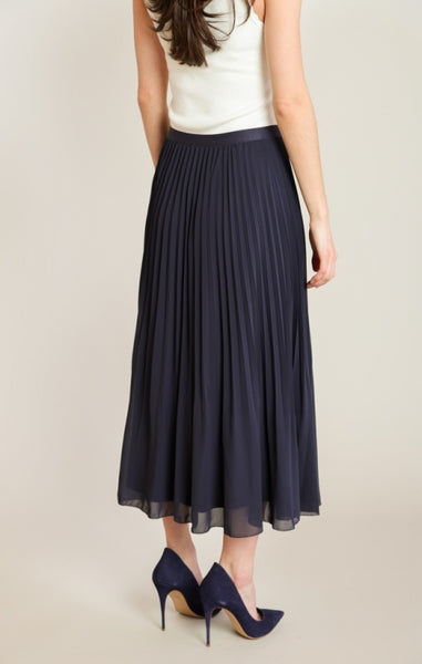 Vera Pleated Skirt (Midnight Navy)