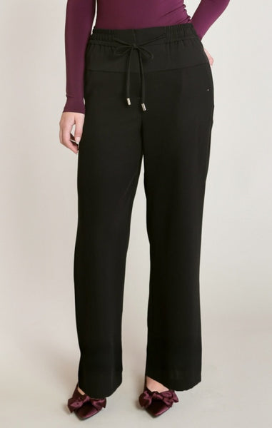Rachel Satin Block Wide Pant (Black)