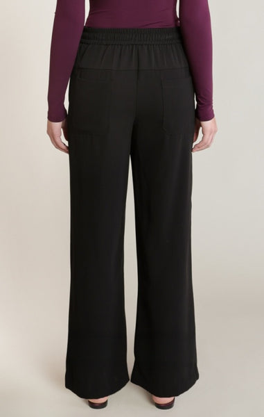 Rachel Satin Block Wide Pant (Black)