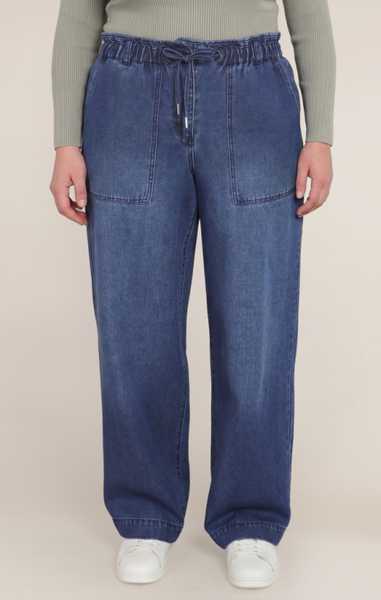 PLUS Baily Wide Leg Denim Pant (Washed Indigo)