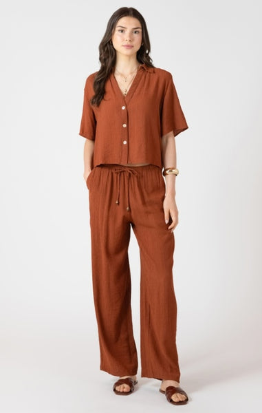 Cassidy Button Down Top (Burnt SIenna)