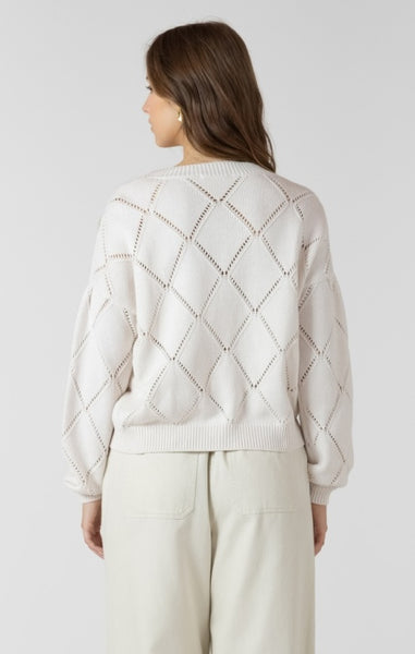 Giana Pointelle Embroidered Floral Cardigan