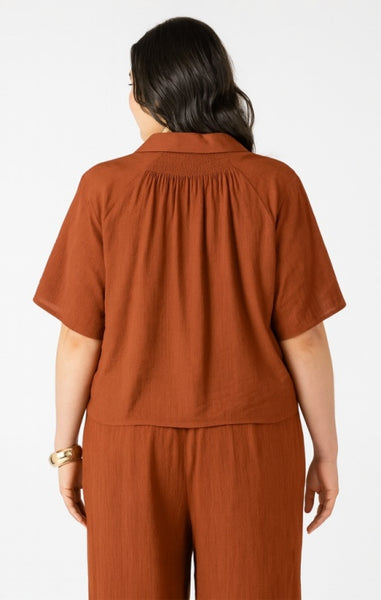 PLUS Cassidy Button Down Top (Burnt SIenna)