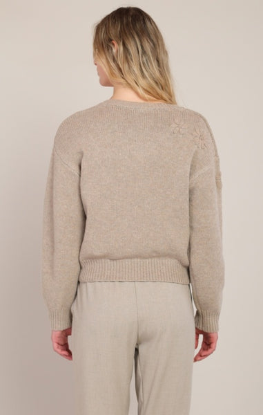 Jill Embroidered Sweater (Oatmeal Mix)