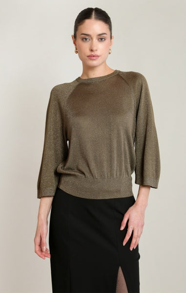 Mena Glitter Top (Khaki)