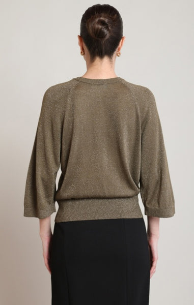 Mena Glitter Top (Khaki)