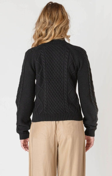 Mickie Half Zip Cable Sweater (Black)