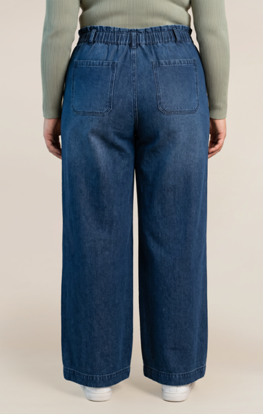 PLUS Baily Wide Leg Denim Pant (Washed Indigo)