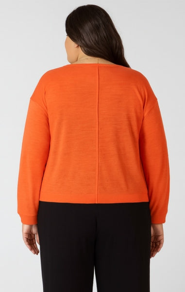 PLUS Maia Slub Long Sleeve Top (Orange Burst)