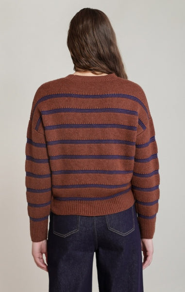 Christie Striped Sweater (Rustic Brown)