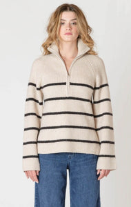 Nina Striped Half Zip Sweater