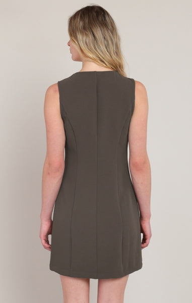 Vera Button Up Dress (Olive)