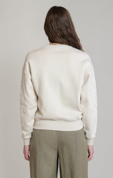 Hillie Embroidered Sweatshirt (Ivory)