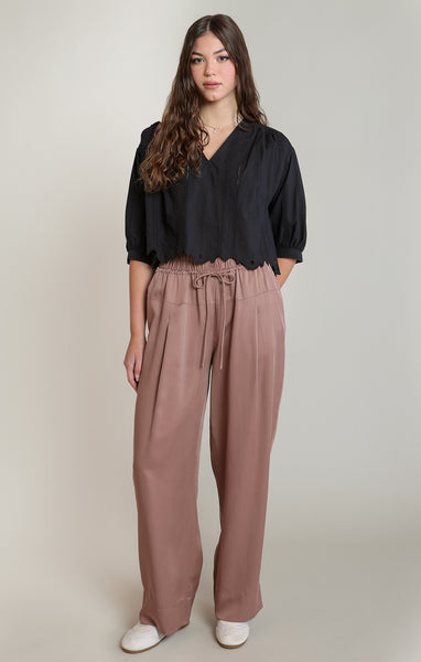 PLUS Jenna Oversized Pull On Pants (Dusty Rose)