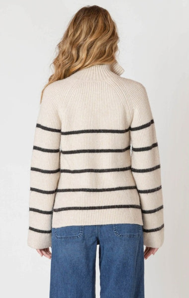 Nina Striped Half Zip Sweater