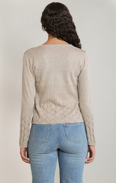 Nina Tie Cardigan (Oatmeal)
