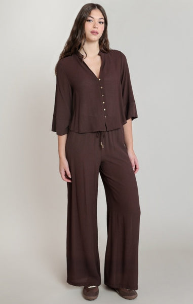 Cassidy Drawstring Pant (Dark Chocolate)