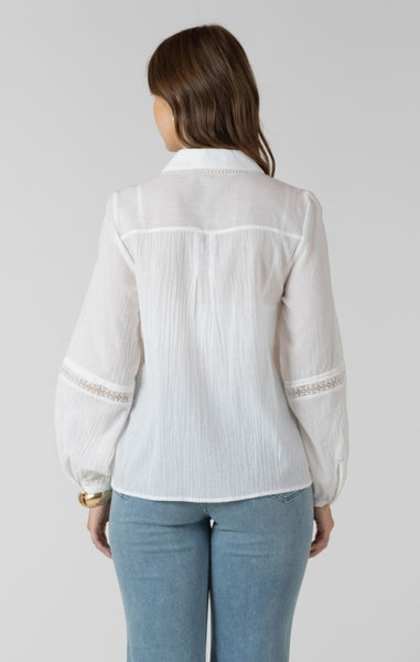 Sailor Lace Insert Blouse (White)