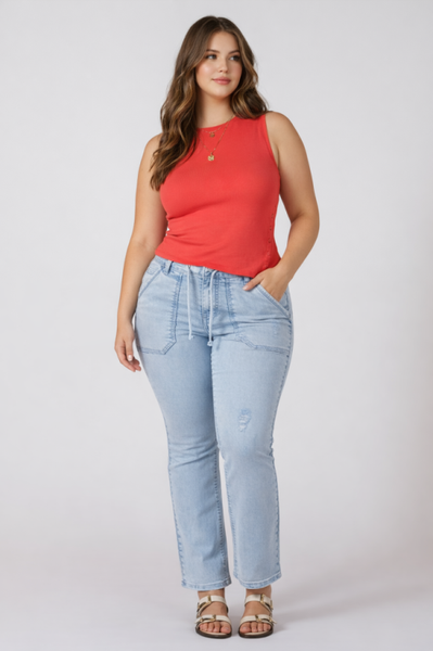 PLUS Margo Twill Pant (Faded Blue)
