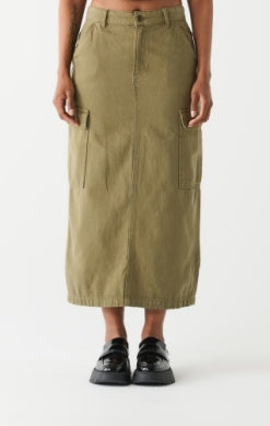 Millie Utility Maxi Skirt (Khaki Green)