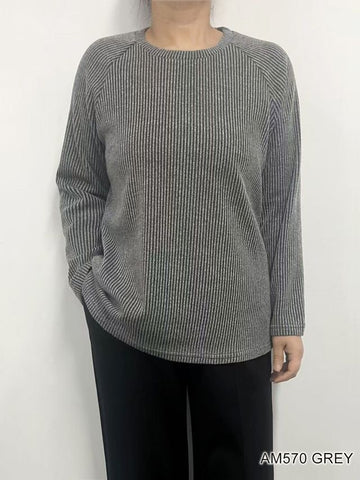 Fern Ribbed Top (Grey)