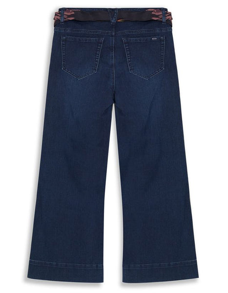 Robie Wide Leg Ankle Jean with Scarf Tie