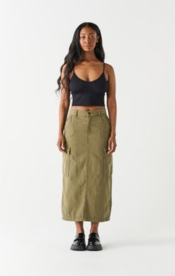Millie Utility Maxi Skirt (Khaki Green)