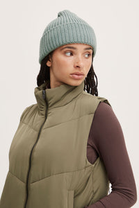 Helma Sage Green Cable Knit Hat