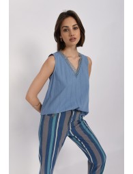 Fabian Lace Accent Cotton Tank