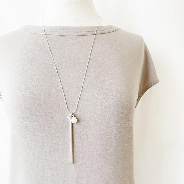 Penelope Bar and Pearl Adjustable Necklace - 2 Colour Options