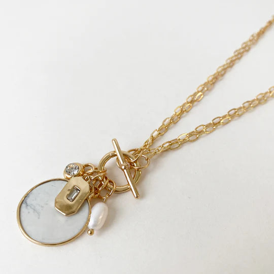 Lauren Adjustable Length Natural Stone Necklace - 2 Colour Options