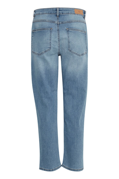 Raven Light Blue Straight Fit Cropped Jeans