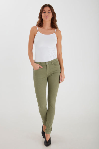 Lola Slim Fit Oil Green Jeans