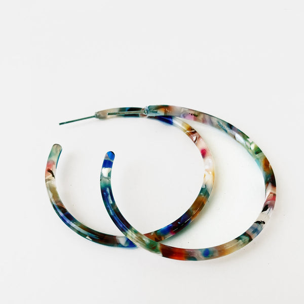 Hanna Resin Hoop Earrings - 9 Color Options