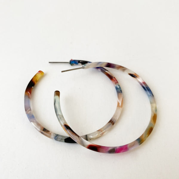 Hanna Resin Hoop Earrings - 9 Color Options