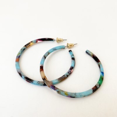 Hanna Resin Hoop Earrings - 9 Color Options