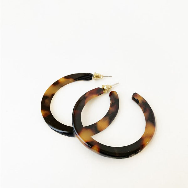 Hanna Resin Thick Hoop Earrings - 6 Color Options