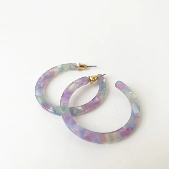 Hanna Resin Thick Hoop Earrings - 6 Color Options