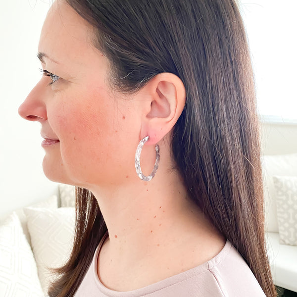 Hanna Resin Thick Hoop Earrings - 6 Color Options