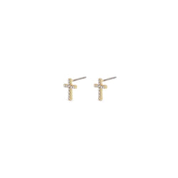 Clara Recycled Crystal Cross Plated Earrings - 2 Colour Options