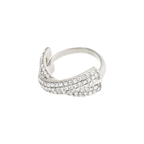 Edtli Crystal Plated Adjustable Ring