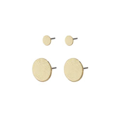 Jacy Recycled Stud Plated Earring Set - 3 Colour Options