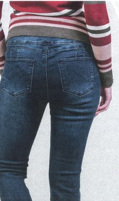 Mina Pull On Denim Stonewash Stretch Jeans