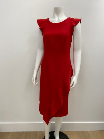 Eva Red Frill Dress